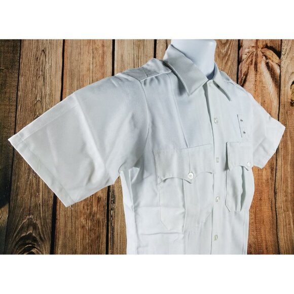 Military Service Shirt Union Made vtg Conqueror White Short Sleeve Size Small - Picture 8 of 11